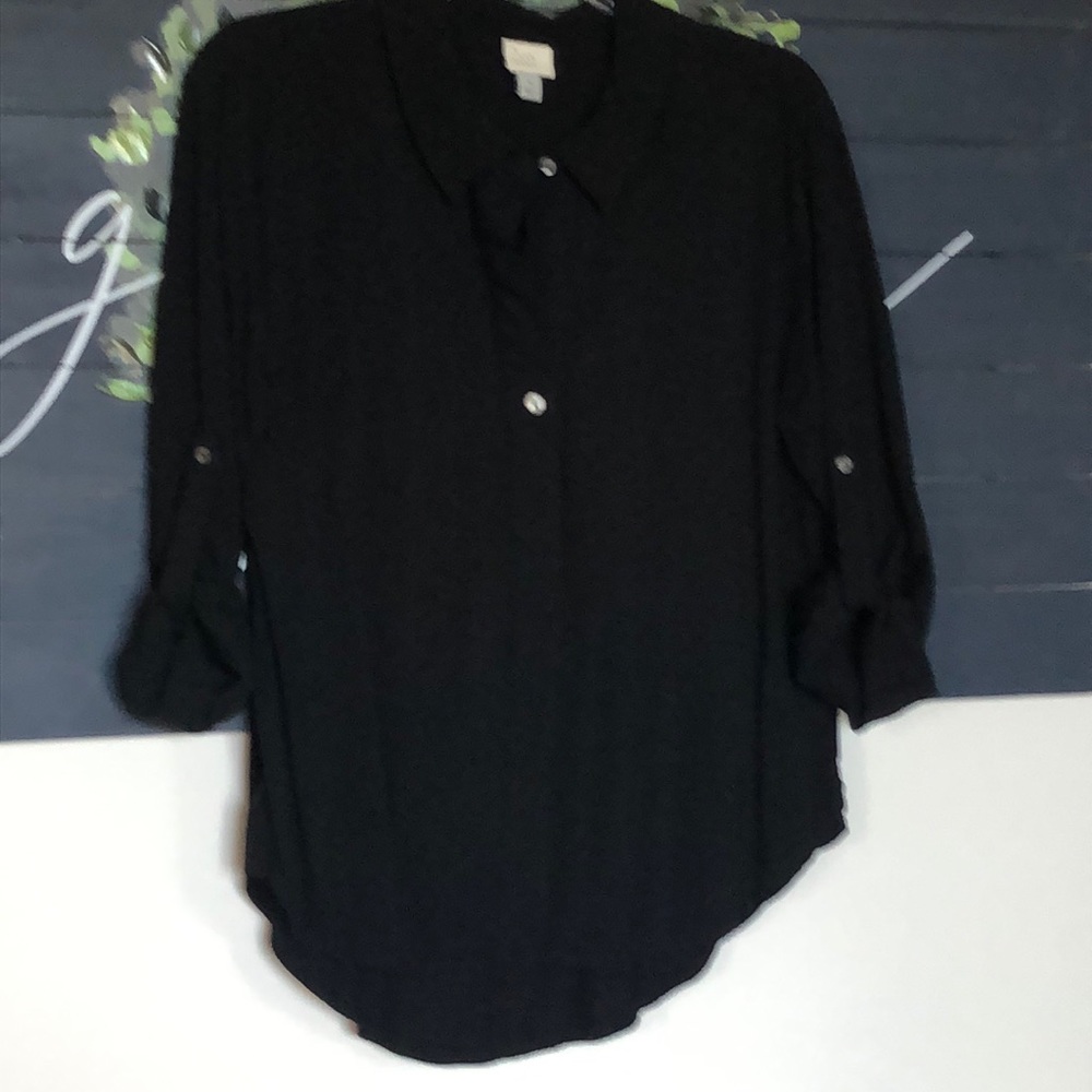 A New Day black top. Knit/rayon/spandex